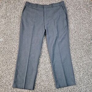 LEVIS ACTION SLACKS Mens Gray Flat Front Dress Pants Casual Chinos Size 42x28